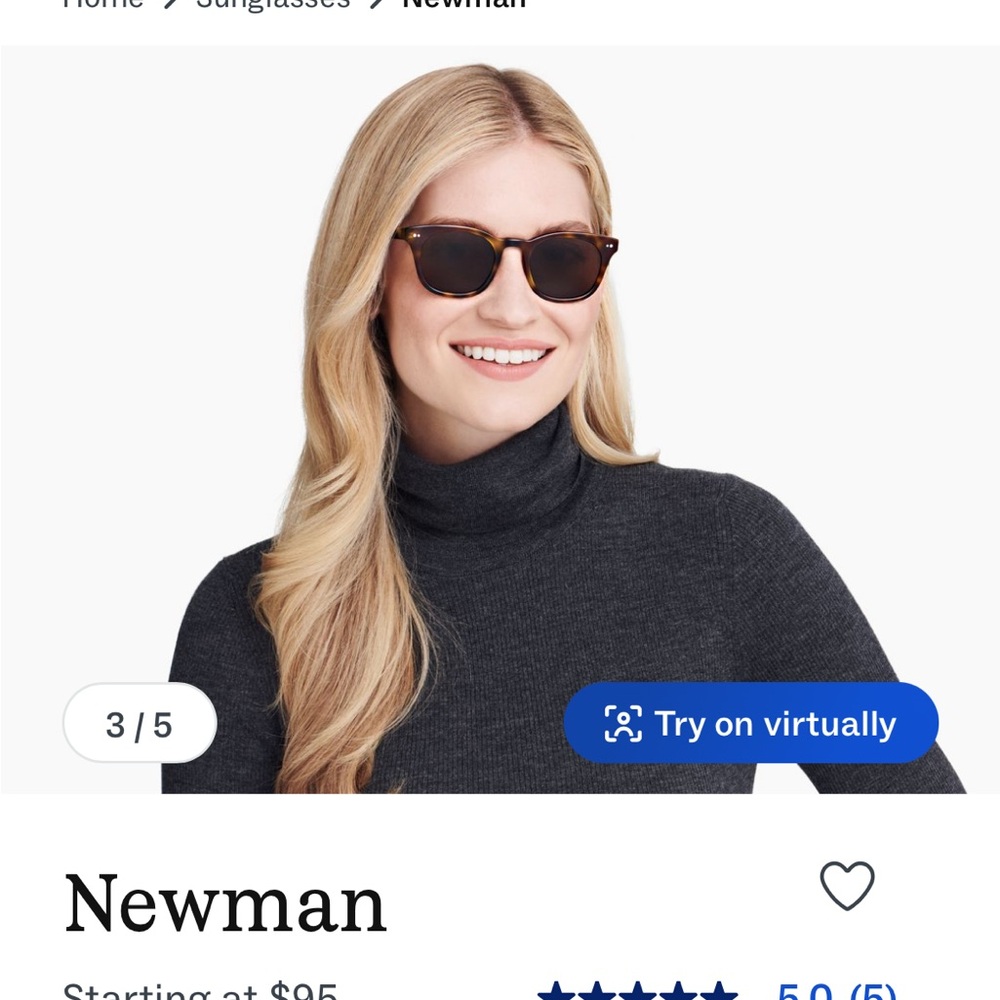 Warby Parker Newman Tortoise Frame Sunglasses with Dark Lenses